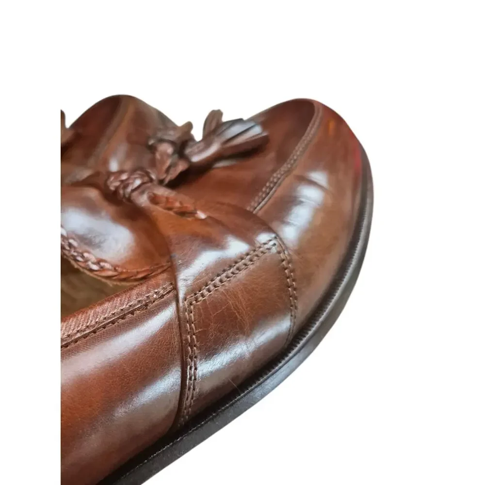 Johnston & Murphy Cellini Italy Leather Tassel Loafers Men's Size 10 Dress